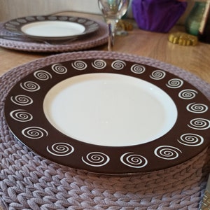 Mantel individual circular grande ideal para decoración de cocina, patrón de camino de mesa de crochet en PDF, patrón de crochet para decoración del hogar, mantel de mesa