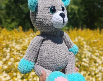 かぎ針編みのテディベアのパターン：あみぐるみぬいぐるみ（PDFパターン）
