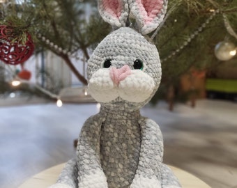 Adorable Bunny Plush Crochet Pattern, Big Bunny, BUNNY CROCHET PATTERN, Large Rabbit, Plush Amigurumi Giant Baby Toy
