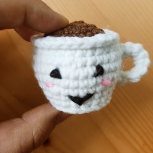 Cup of Coffee Crochet Pattern, Tiny Cup of Coffee Pattern, Crochet Hot Cup, Crochet Coffee Mug Pattern, Amigurumi Beginner Friendly, Drink