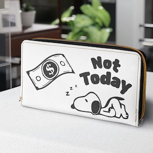 Carteira com zíper Beagle: porta-cartões de couro sintético para amantes de cães