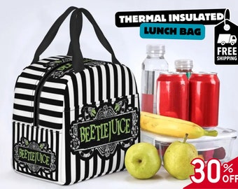 Borsa per il pranzo Beetlejuice di Tim Burton, borsa per il pranzo gotica, scatola per il pranzo, borsa per il pranzo in ufficio,