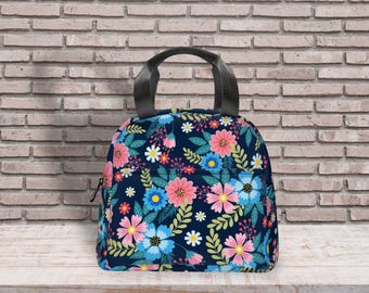 Floral Lunch Bag: Insulated Thermal Tote for Women