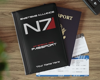 N7 Program Personalized Passport Holder, Mass Effect Passport Cover, Travel gifts for men, Geek Gifts, Geek gifts uk