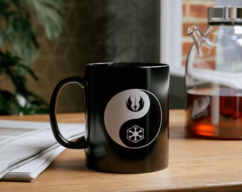 Galactic Empire Yin and Yang Symbol, Imperial Seal Rebel Alliance, Black Coffee Cup, Galactic Gift, Sci-Fi Fan Present, Geek Kitchen Decor,