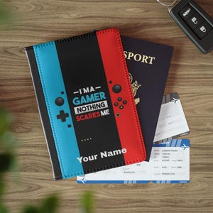 Gamer Nothing Scares Me passport cover | personalized gaming controller design