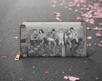 Zipper Wallet, Friends Tv Series Zip Wallet for Ross, Chandler, Monica, Coin Purse, Card Holder, Key Pouch, Gift for Fans