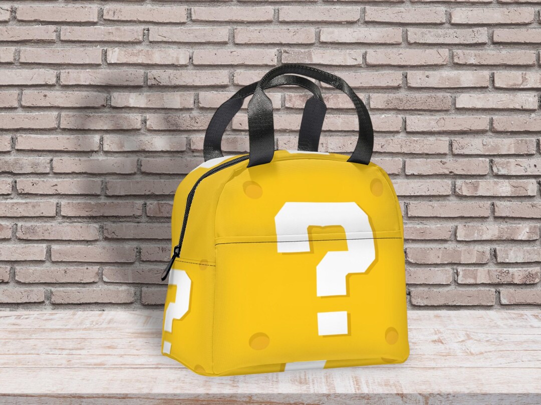Yellow Question Block Lunch Bag – Insulated Gamer Lunch Tote, Retro ...