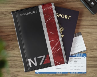 N7 Program Passport Holder, Mass Effect Passport Cover, Travel gifts for men, Geek gifts uk, Systems alliance mass effect