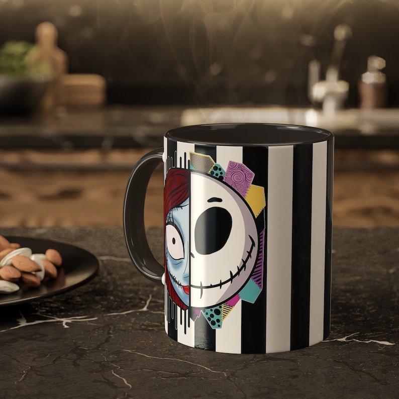 Jack and Sally Mugs, The Nightmare Before Christmas Mug, Jack Skellington, Loving Gift Ideas image 1