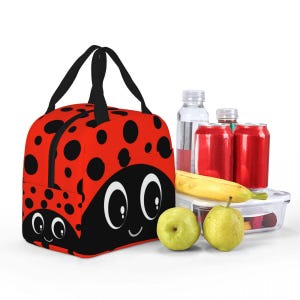 Fiambrera térmica Ladybug: bolsa térmica portátil para alimentos con aislamiento para picnics, trabajo o escuela