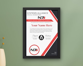 N7 Program Graduate Personalized Certificate Portrait