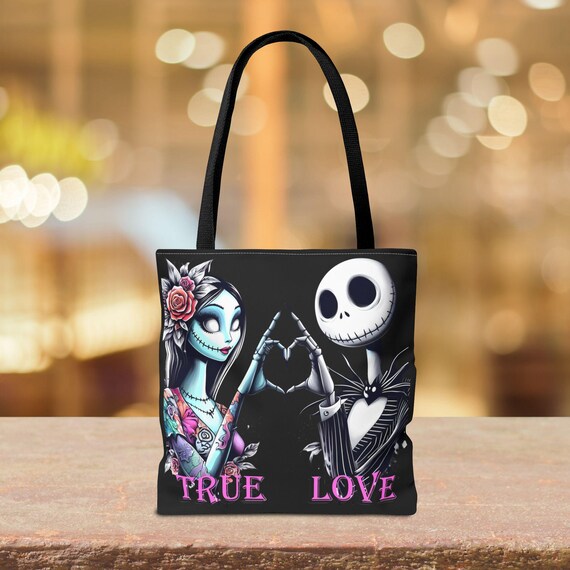 Jack and Sally Tote Bag, Valentine's Day Gift for Her, Gothic Tote