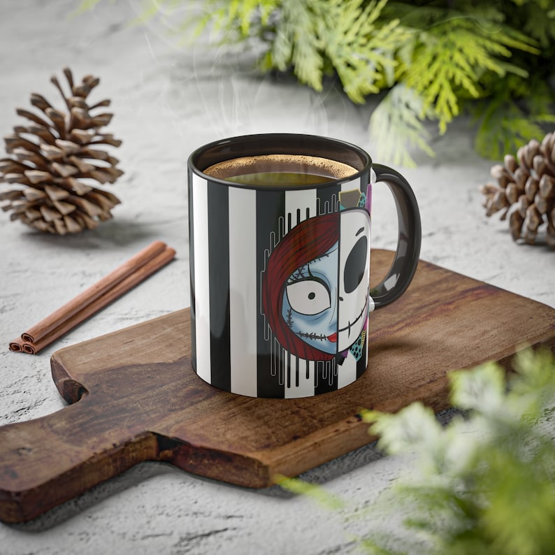 Jack and Sally Mugs, The Nightmare Before Christmas Mug, Jack Skellington, Loving Gift Ideas image 2