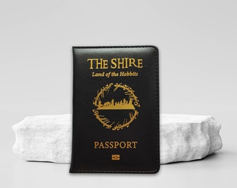 De Shire paspoorthoes, LOTR paspoorthouder, ringen van macht, Galadriel, Tolkien, reiscadeau, cadeau voor reiziger, cadeau voor paar