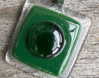Green Fused Glass Pendant