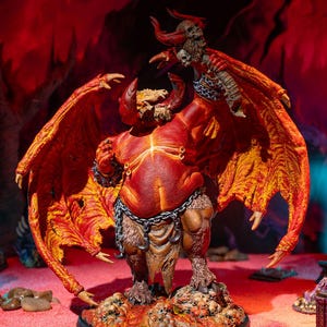 32mm Demon Lord Miniature Orcus Resin Figurine for DnD & RPG Tabletop Gaming, Unpainted Monster Creature Model, High-Resolution Miniature