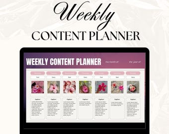Social Media Weekly Content Planner | Editable Content Planner Calendar | Canva Template for Social Media Managers & Content Creators