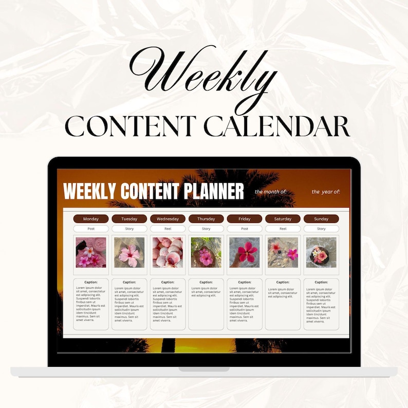 Social Media Wochenplaner | Bearbeitbarer Inhalt Planer Kalender | Canva Vorlage für Social-Media-Manager & Ersteller von Inhalten Bild 2