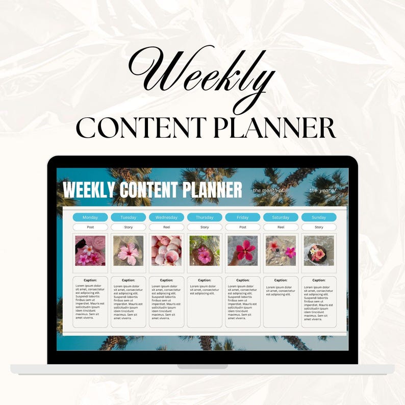 Social Media Wochenplaner | Bearbeitbarer Inhalt Planer Kalender | Canva Vorlage für Social-Media-Manager & Ersteller von Inhalten Bild 5