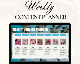 Planificador semanal de contenido para redes sociales / Calendario editable / Plantilla de Canva para administradores de redes sociales y creadores de contenido