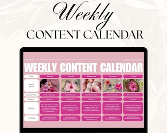 Social Media Wochenplaner | Bearbeitbarer Inhalt Planer Kalender | Canva Vorlage für Social-Media-Manager & Ersteller von Inhalten
