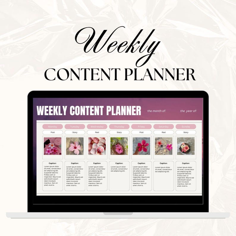 Social Media Wochenplaner | Bearbeitbarer Inhalt Planer Kalender | Canva Vorlage für Social-Media-Manager & Ersteller von Inhalten Bild 4