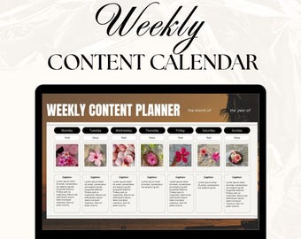 Planificador semanal de contenido para redes sociales / Calendario editable / Plantilla de Canva para administradores de redes sociales y creadores de contenido