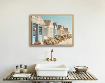 Retro Beach House Vintage Photograph Print, Coastal Wall Art, College Apartment Decor, Home Decor, Downloadable Art, Surf Print