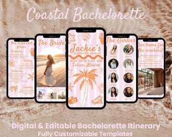 Bachelorette Itinerary Template | Digital Itinerary | Girls Trip Itinerary | Editable Template | Travel Itinerary | Trip Itinerary