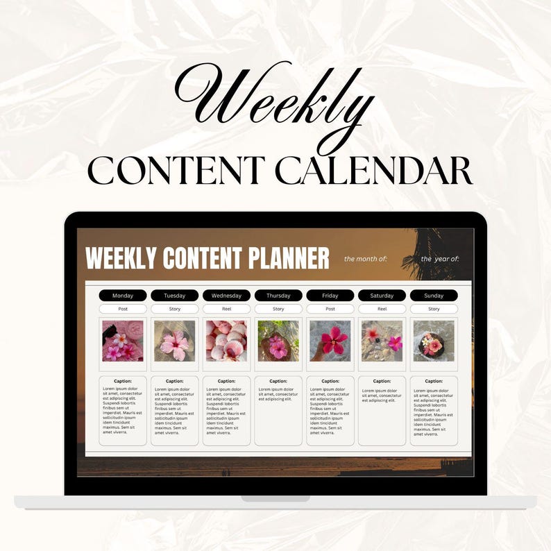 Social Media Wochenplaner | Bearbeitbarer Inhalt Planer Kalender | Canva Vorlage für Social-Media-Manager & Ersteller von Inhalten Bild 3