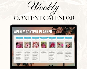 Social Media Weekly Content Planner | Editable Content Planner Calendar | Canva Template for Social Media Managers & Content Creators