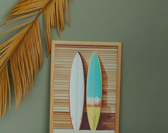Vintage Surf Photograph Beach Print, Coastal Wall Art, Preppy Prints, Trendy Wall Art, Bar Cart Art, Retro Print, Surf Art, Downloadable Art