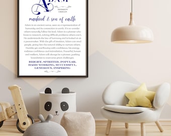 Significado del nombre del niño, regalo personalizado para niños, decoración de guardería, fiesta de revelación de bebé, guardería bohemia, adornos de pared, regalo para nuevas mamás