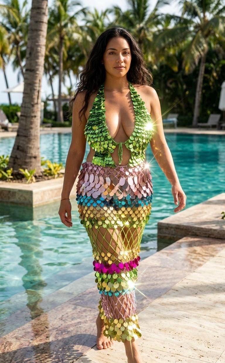 chinese dress ladies NOOR Dress – Gold Handmade Crochet Dress – Amarotto Swimwear main image 0