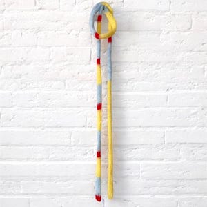 Skinny Fluffy Mohair Scarf,  Knit Mohair Skinny Scarf, Soft Colorful Bow Tie Scarf, Knit Pastel Striped Neck Tie, Knit Mohair Bow