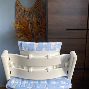 Cushion set for the Stokke Tripp Trapp high chair removable polar bear light blue image 3