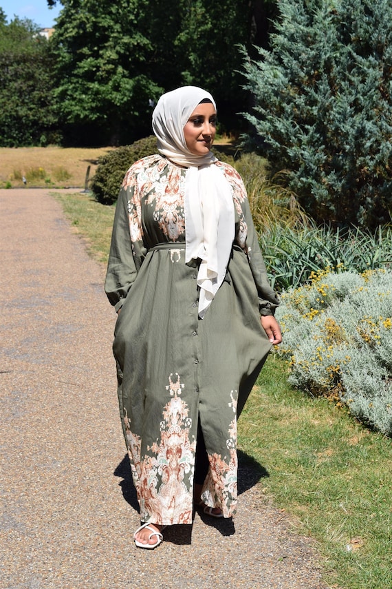 olive green dress modest Luxury Olive Green Lace Pleated Maxi Dress Elegant Modest Evening & FineLook
