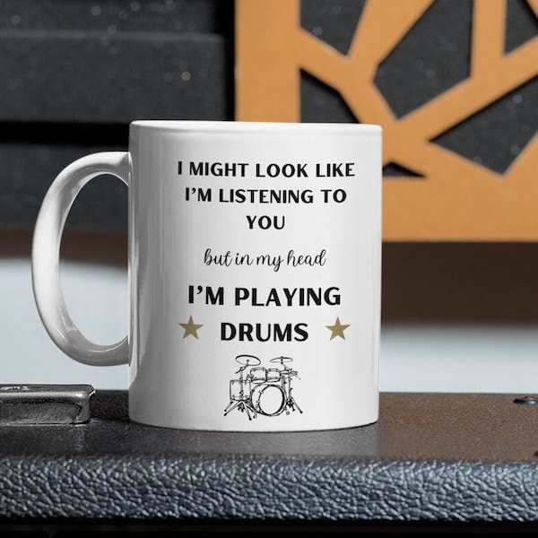 Mug batterie, tasse batterie, cadeau batterie, tasse drôle, cadeau pour batteur, tasse batteur, cadeau musicien, cadeau batterie, tasses à café drôles, cadeau musique,