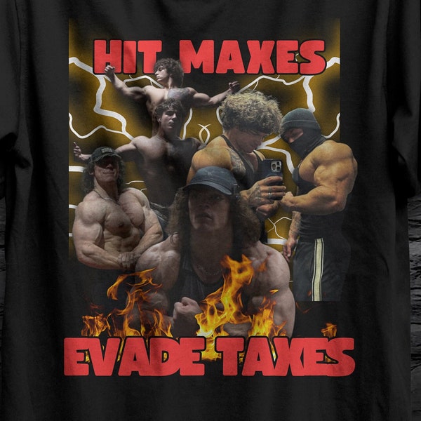 Hit Maxes Evade Taxes Mike Ohearn Lustiges Meme-Gym-T-Shirt-Geschenk, Don't Hurt Me Muscle Shirt für Jungen FunOversized Funny Pump Cover für Herren-T-Shirt