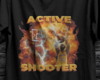 Active Shooter T Shirt, Gifts for Him, Gym, Basketball Gift for College Guys,Teens,Active Shooter,Funny Basketball Gift,Meme T Shirt for Men