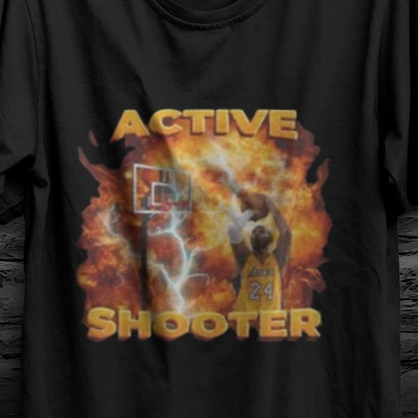 Active Shooter T Shirt, Gifts for Him, Gym, Basketball Gift for College Guys,Teens,Active Shooter,Funny Basketball Gift,Meme T Shirt for Men