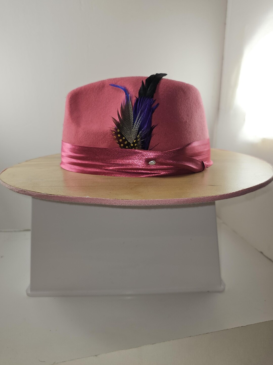 Wide Brim FEDORA FLOWER HAT, Wide Hickory Brim & Stylish Florist Bottom ...