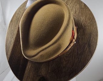 Stylish Wide wood brim fedora, gift for Men, gift for women, free shipping in USA