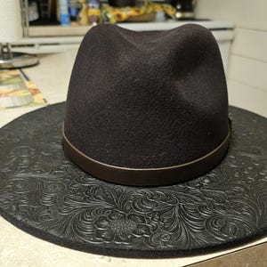 Wide Brim Paisley wool/fur felt fedora w/ leather band (avail. multi colors)