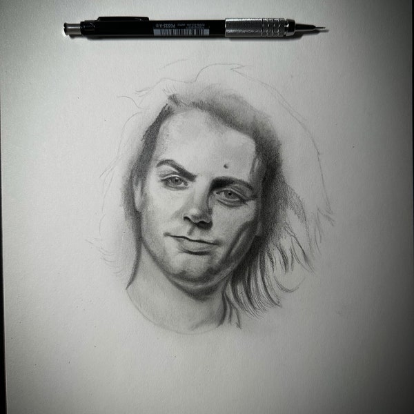 Hand Drawn Portrait in Graphite Pencil