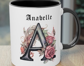 Buchstaben Tasse, Keramiktasse, Gothic Tasse, personalisierte Tasse, personalisiertes Geschenk