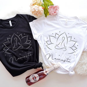Namaste Lotusblume, Yoga Shirt, Yoga Tshirt, Sport Shirt, Geschenk für ihn, Geschenk für sie, Yoga Geschenk, Spiritual Shirt, Lotusblüte Bild 4