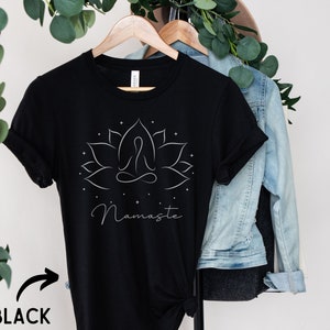 Namaste Lotusblume, Yoga Shirt, Yoga Tshirt, Sport Shirt, Geschenk für ihn, Geschenk für sie, Yoga Geschenk, Spiritual Shirt, Lotusblüte Bild 6