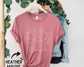 Namaste Lotusblume, Yoga Shirt, Yoga Tshirt, Sport Shirt, Geschenk für ihn, Geschenk für sie, Yoga Geschenk, Spiritual Shirt, Lotusblüte